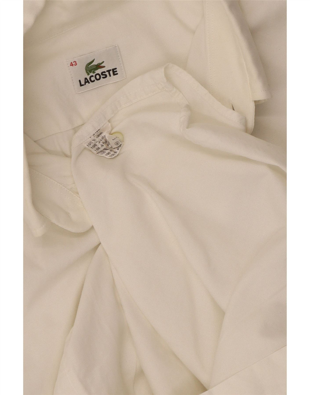 Lacoste Herrenhemd Größe 43 Große weiße Baumwolle