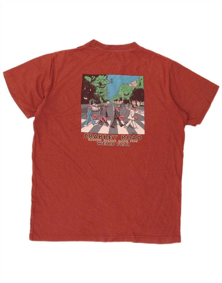 Weird Fish Herren-T-Shirt mit Grafik, mittelgroße kastanienbraune Baumwolle