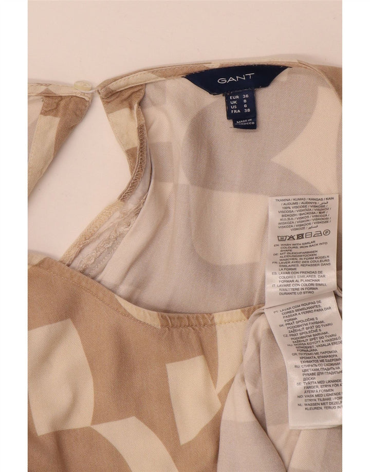 Gant Damen-Blusenoberteil in Übergröße, Gr. 8, Beige, geometrische Viskose