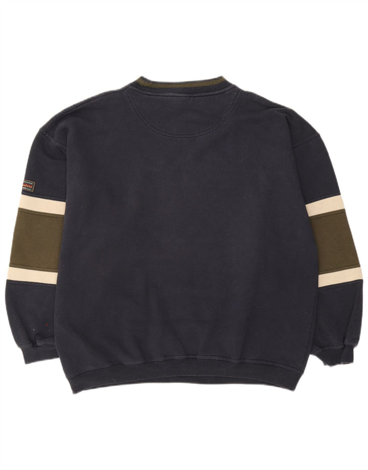 Canda Herren-Sweatshirt mit Grafik, groß, marineblau, Colourblock-Baumwolle
