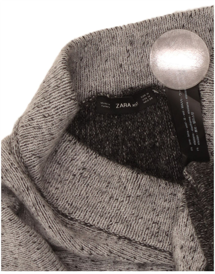 Zara Damen-Strickrock in A-Linie, mittelgroß, W28, grau gesprenkelte Wolle