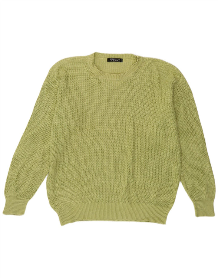Andrea Fenzi Herren-Pullover mit Rundhalsausschnitt, Mittelgrün