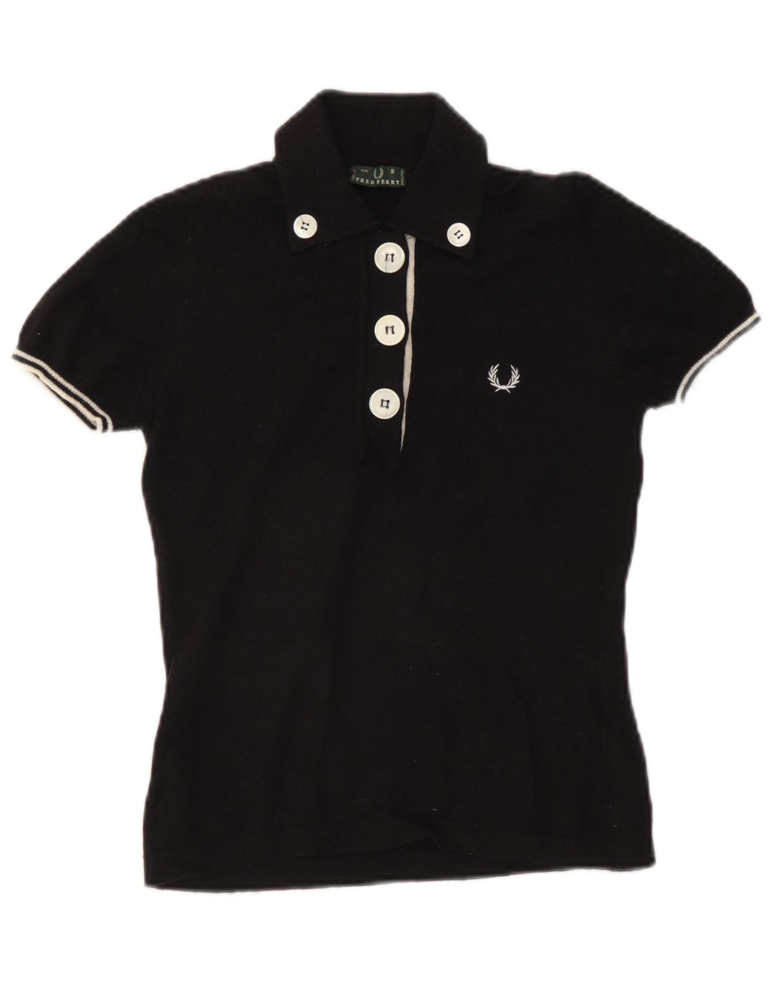 FRED PERRY Damen Poloshirt UK 10 Small Schwarz
