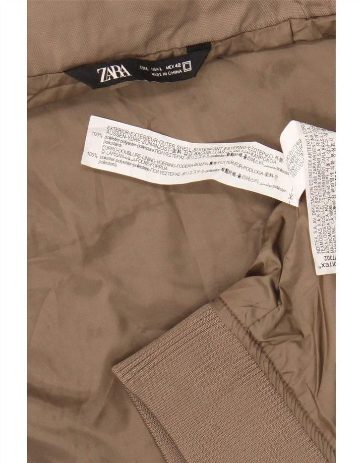 Zara Herren Bomberjacke UK 40 Large Beige Polyester