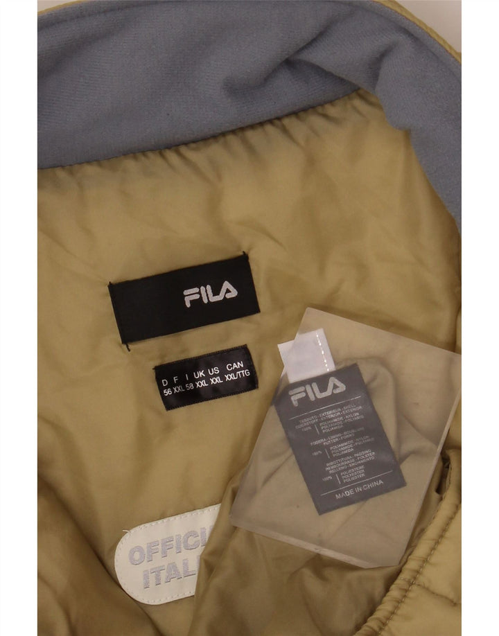 FILA Herren Wattierte Jacke UK 44 2XL Beige Polyamid