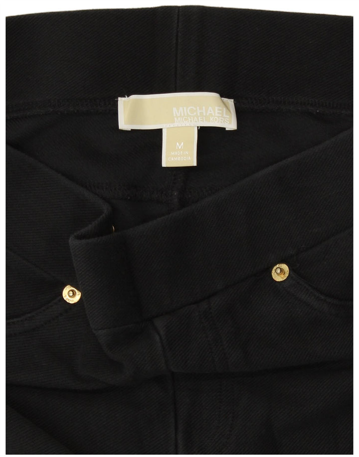 Michael Kors Damen Leggings UK 14 Mittelschwarze Baumwolle