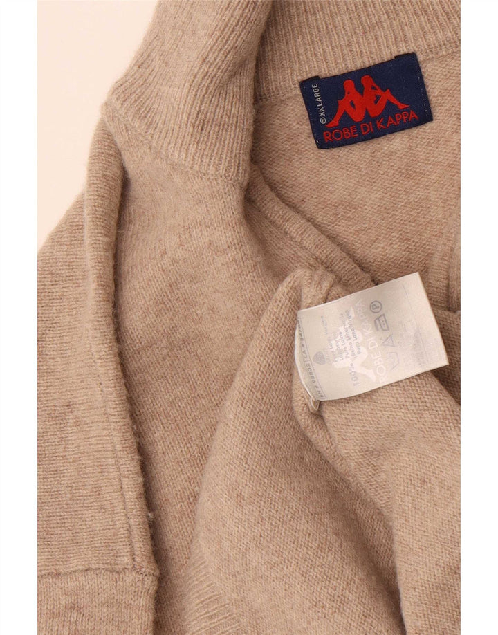 Kappa Herren-Pullover mit Reißverschluss, 2XL, beige Wolle