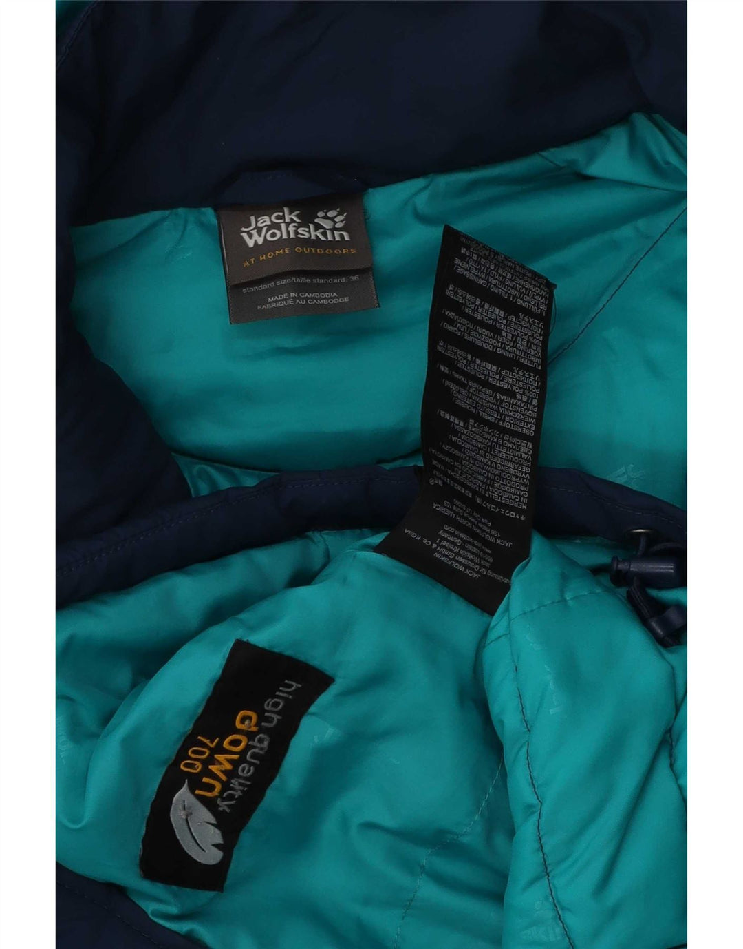 Jack Wolfskin Damen Wattierte Jacke mit Kapuze UK 8/10 Small Marineblau Polyester