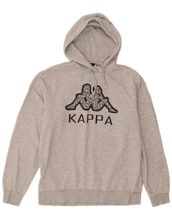 Kappa Womens Graphic Hoodie Pullover UK 16 Large Graue Baumwolle