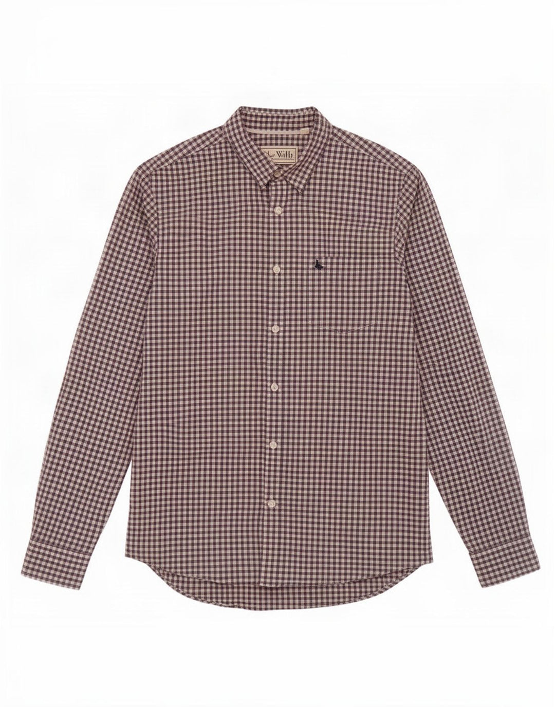 Jack Wills Herren-Hemd mit klassischer Passform, mittelblau, Gingham-Baumwolle