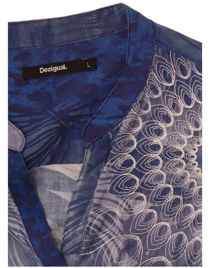 DESIGUAL Damen Hemdbluse UK 14 Large Blue Floral
