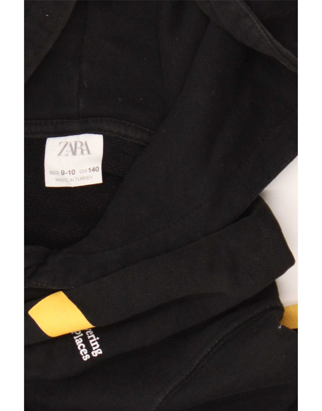 Zara Jungen-Pullover mit grafischem Kapuzenpullover, 9–10 Jahre, Schwarz