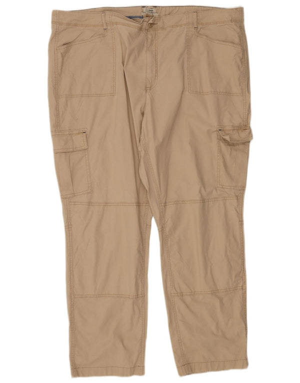 L.L.BEAN Damen Gerade Cargohose US 22 3XL W44 L30 Beige Baumwolle