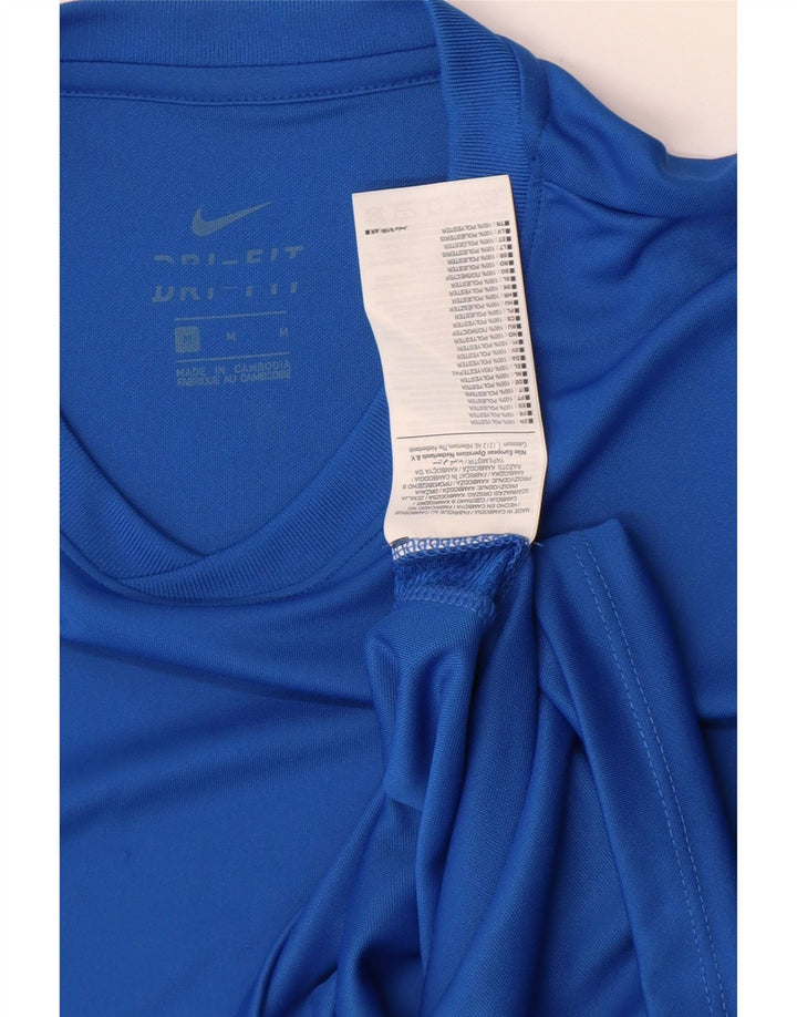 Nike Herren Dri Fit T-Shirt Top Mittelblaues Polyester
