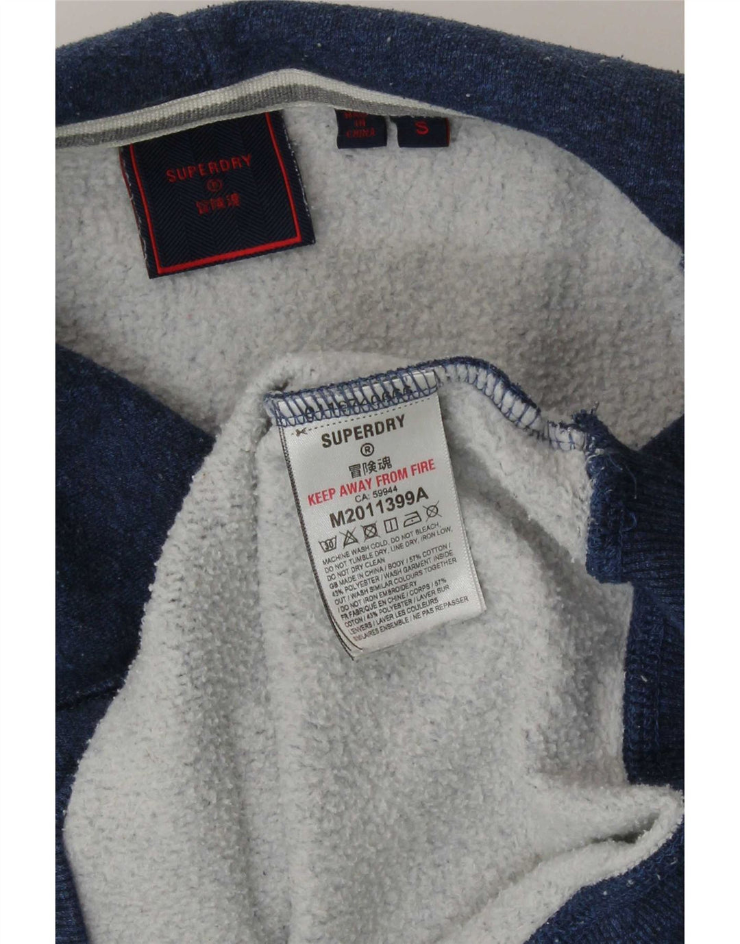 Superdry Mens Hoodie Jumper Small Navy Blue Cotton