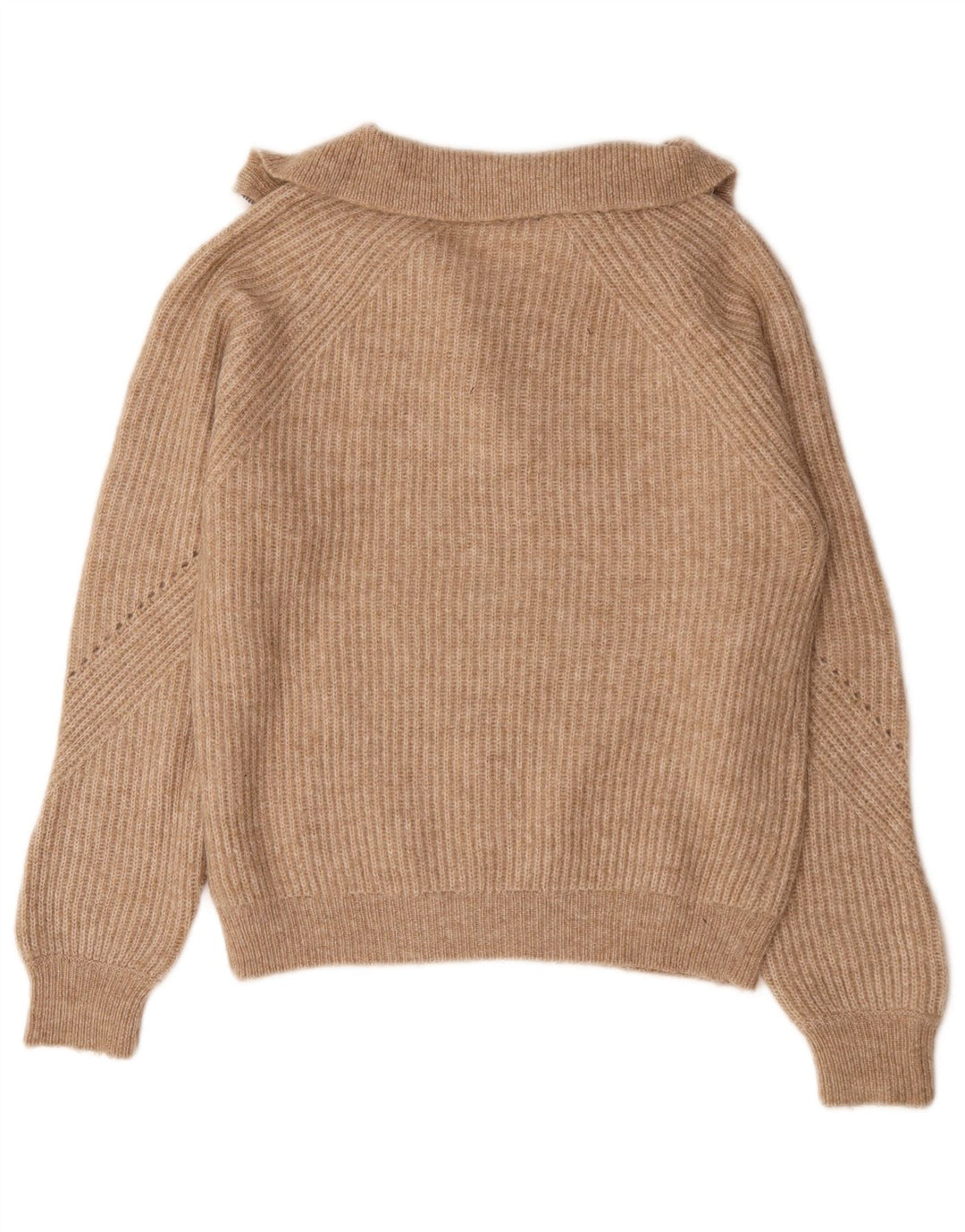 Marks & Spencer Damen-Pullover mit Reißverschluss am Hals, Gr. 10, Größe S, braun meliert