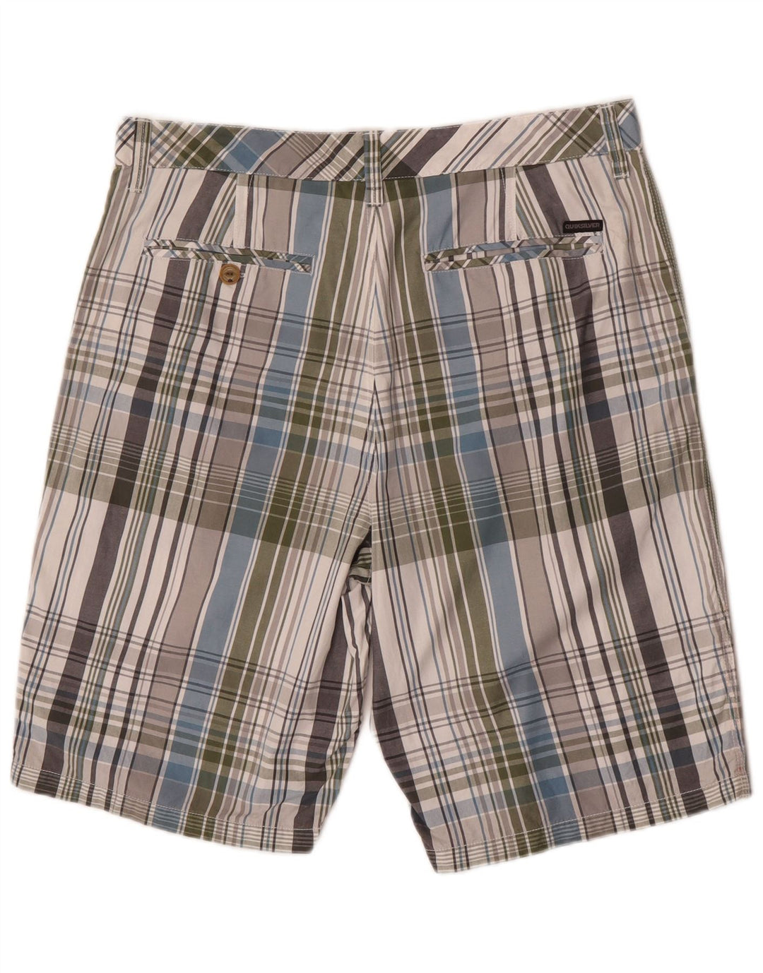 Quiksilver Herren-Chinoshorts W34, große, mehrfarbig karierte Baumwolle