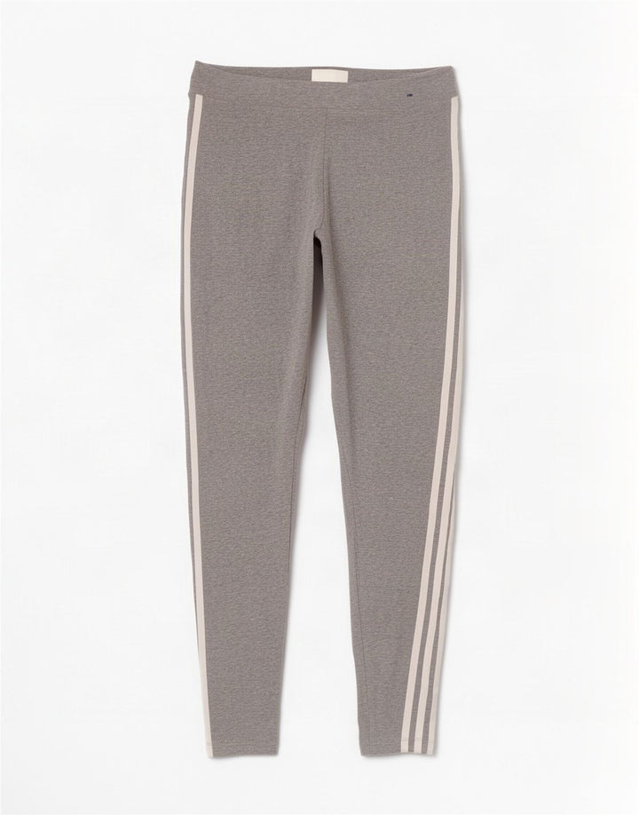 Adidas Damen Leggings UK 12/14 mittelgraue Baumwolle