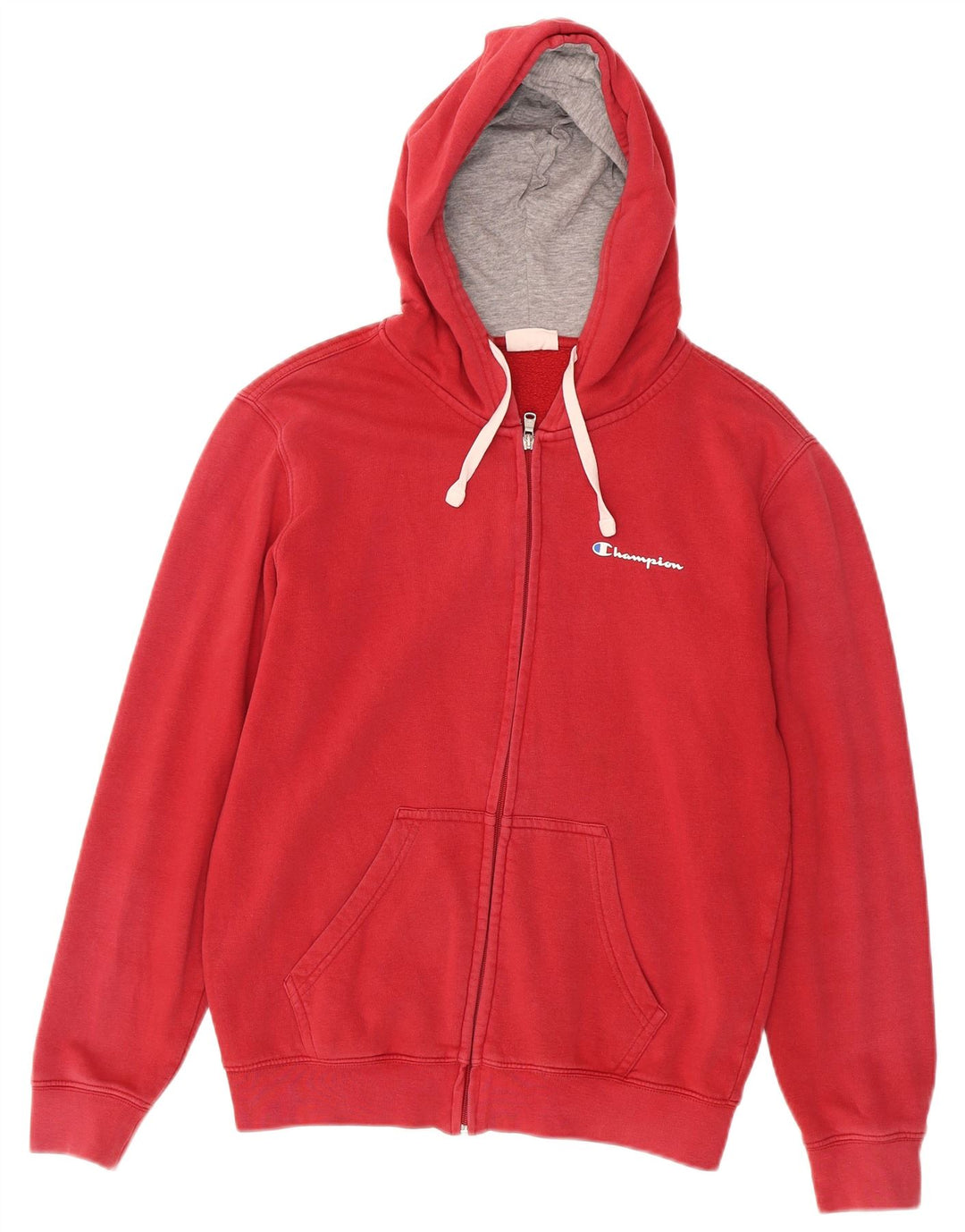 CHAMPION Herren-Kapuzenpullover mit Reißverschluss, klein, aus roter Baumwolle