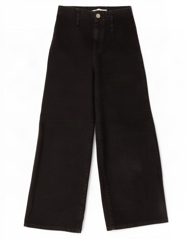 Zara Womens Wide Leg Jeans EU 34 2XS W24 L25 Black
