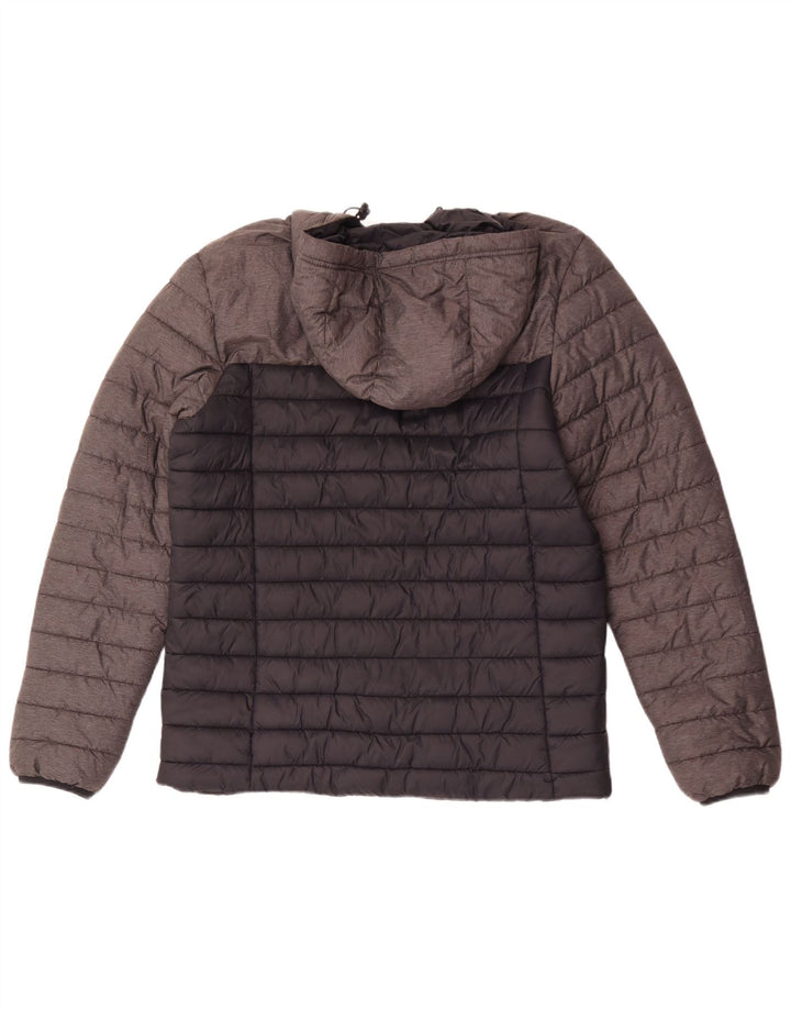 Kappa Herren-Jacke mit Kapuze, gepolstert, UK 40, Größe L, Schwarz, Colourblock-Polyamid