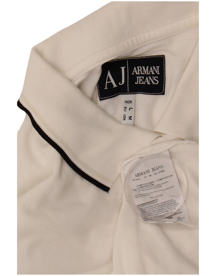 ARMANI JEANS Herren-Poloshirt aus mittelweißer Baumwolle