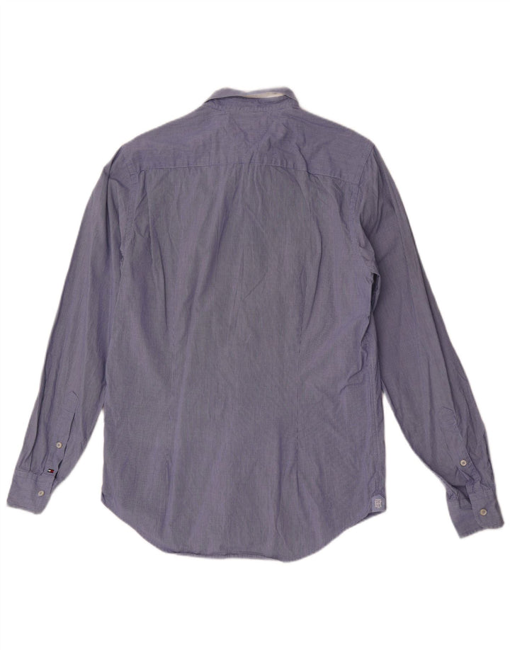 Tommy Hilfiger Herren-Slim-Fit-Hemd aus mittelblauer Gingham-Baumwolle