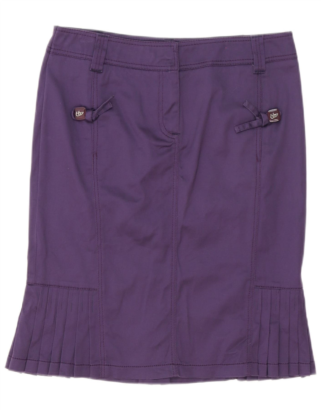 Byblos Damen 2-Knopf-Rock-Set US 12 Large W32 Lila Baumwolle