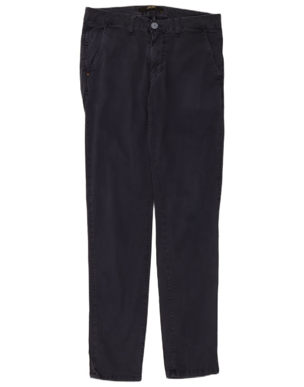 Liu Jo Mens Slim Chino Trousers IT 48 Medium W32 L34 Navy Blue Cotton