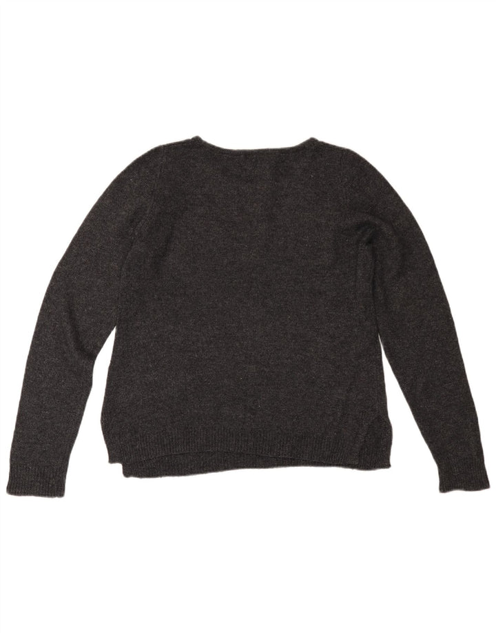 MONSOON Damen-Pullover mit U-Boot-Ausschnitt, UK 12, mittelgraue Baumwolle