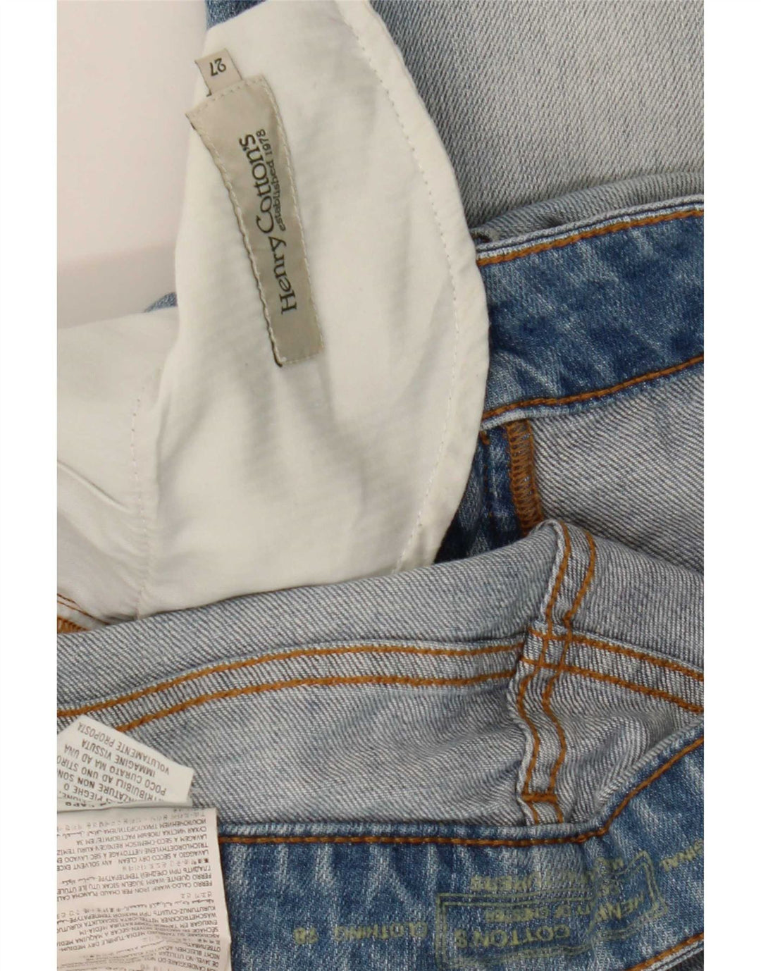 Henry Cottons Damen-Crop-Jeans W27 L26 Blaue Baumwolle