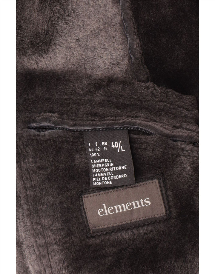 Elements Damen Shearling Coat UK 14 Large Schwarzes Schaffell