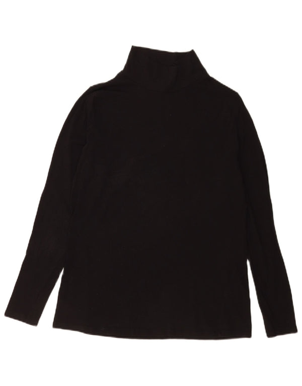 Marks & Spencer Damen Top Langarm UK 14 Medium Schwarz Baumwolle