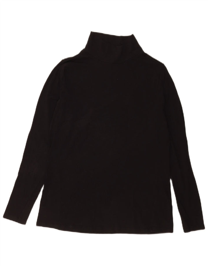 Marks & Spencer Damen Top Langarm UK 14 Medium Schwarz Baumwolle