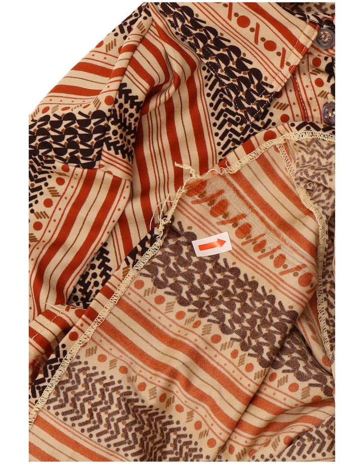 VINTAGE Damen Hemd IT 50 XL Beige gestreift