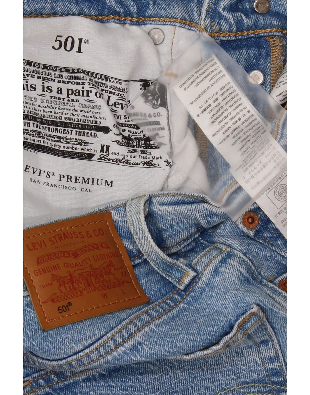 Levi's Damen 501 High Waist Jeans 28 W28 L26 Blaue Baumwolle