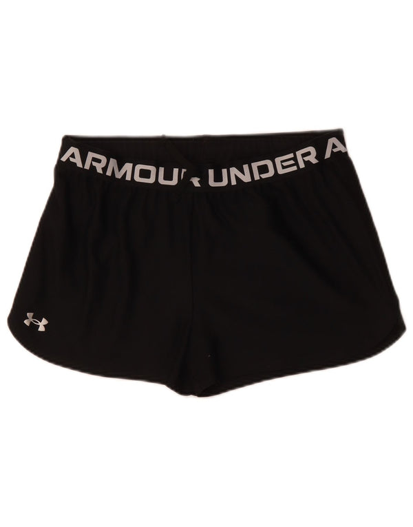 UNDER ARMOUR Grafik-Sportshorts für Mädchen, 13–14 Jahre, XL, schwarzes Polyester