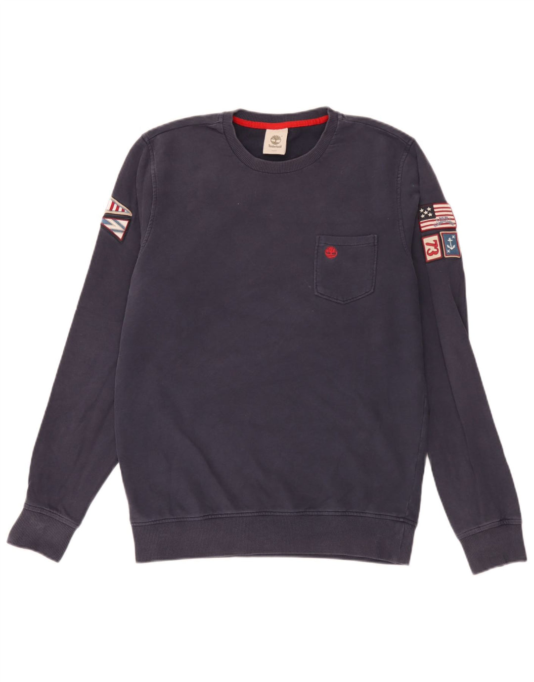 Timberland Herren Grafik-Sweatshirt-Pullover, mittelmarineblaue Baumwolle