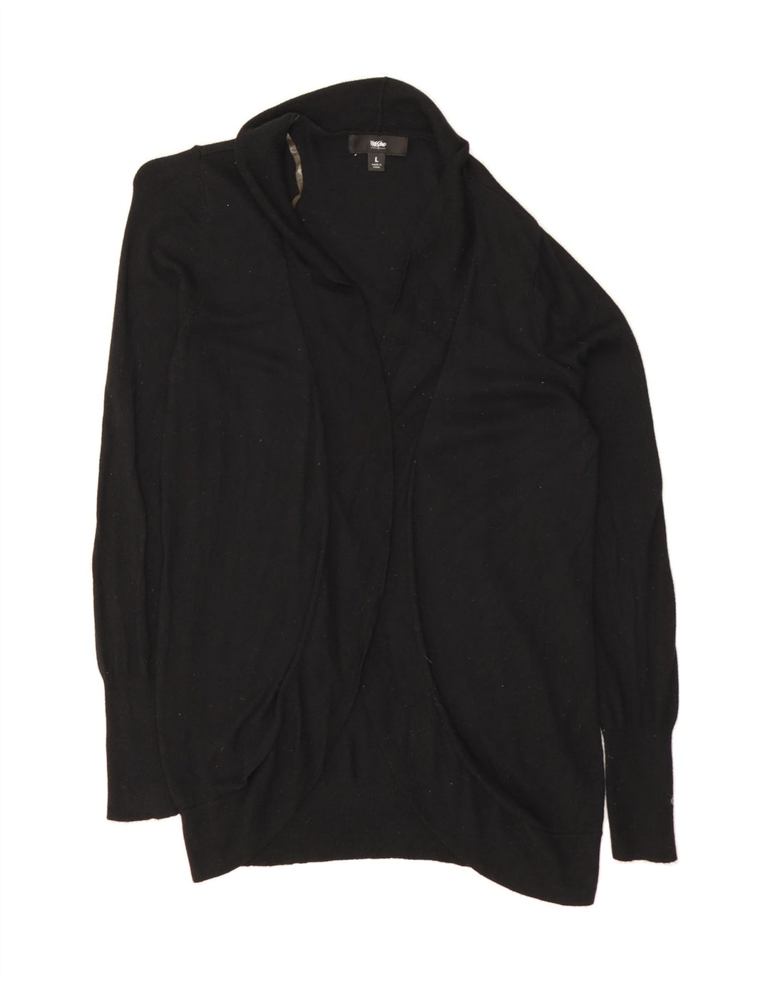 MOSSIMO Womens Open Cardigan Sweater UK 14 Large Black Nylon Vintage Mossimo and Second-Hand Mossimo from Messina Hembry 