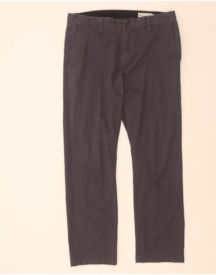 Volcom Herren Straight Chino Hose W34 L32 Graue Baumwolle