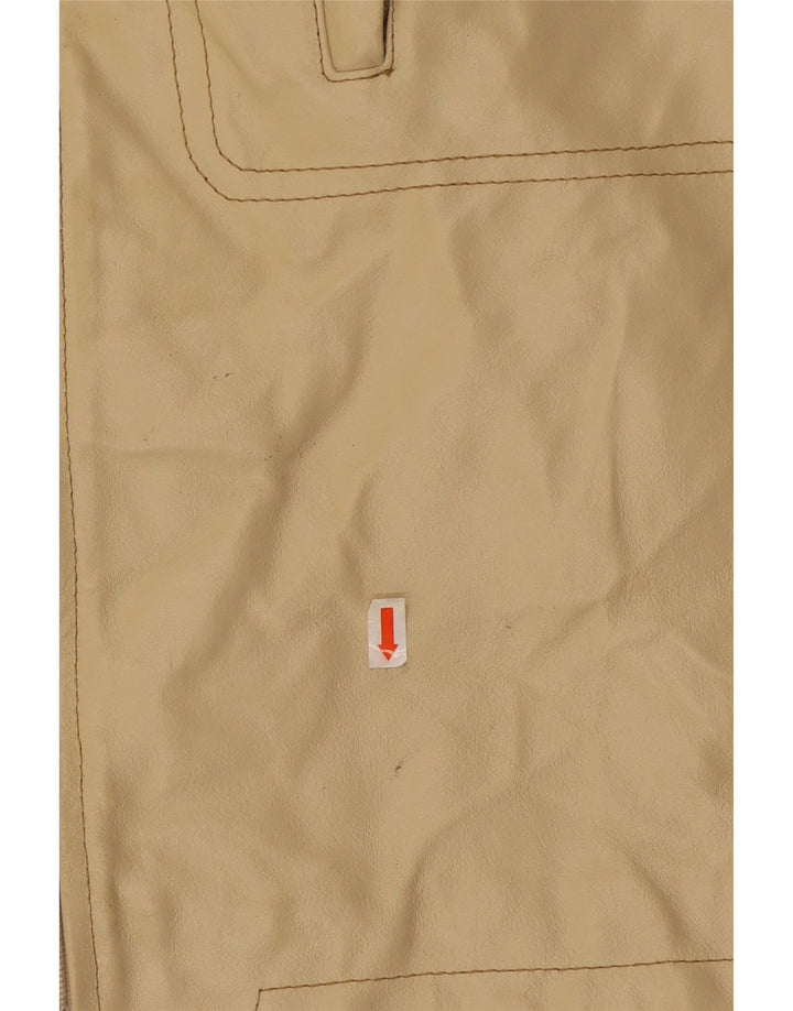 VINTAGE Herren Lederjacke UK 40 Großes beiges Leder