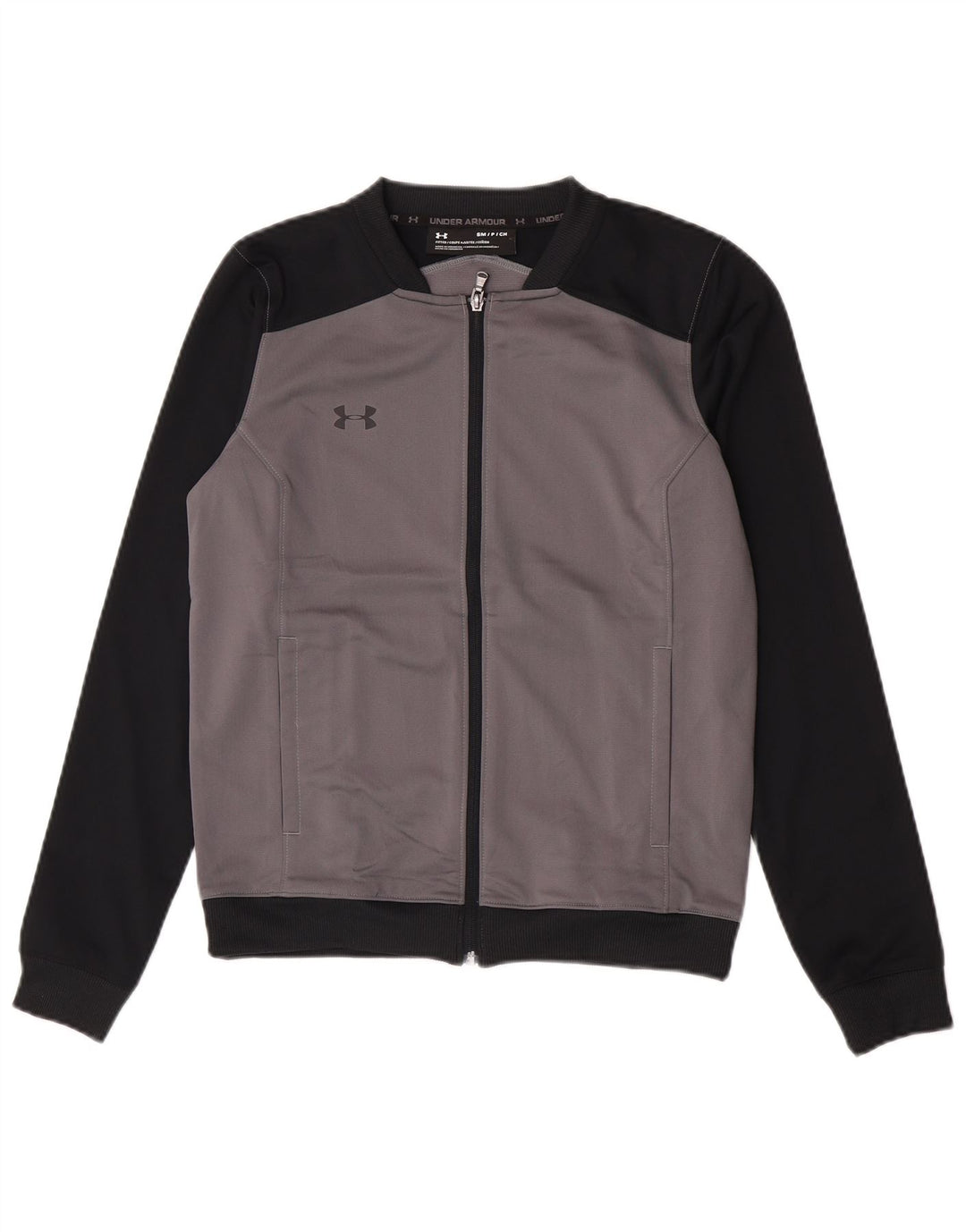 Under Armour Herren-Trainingsanzug-Top-Jacke, kleines graues Colourblock-Polyester