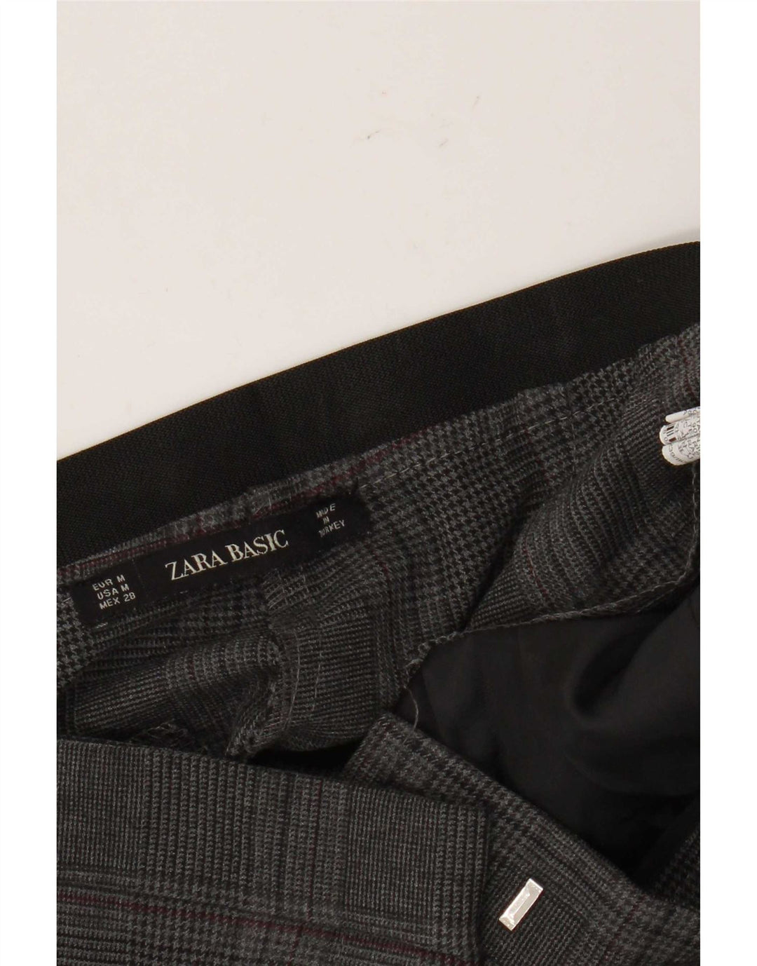 Slim-Anzughose für Damen von Zara, mittelgroß, W28, L27, grau kariert