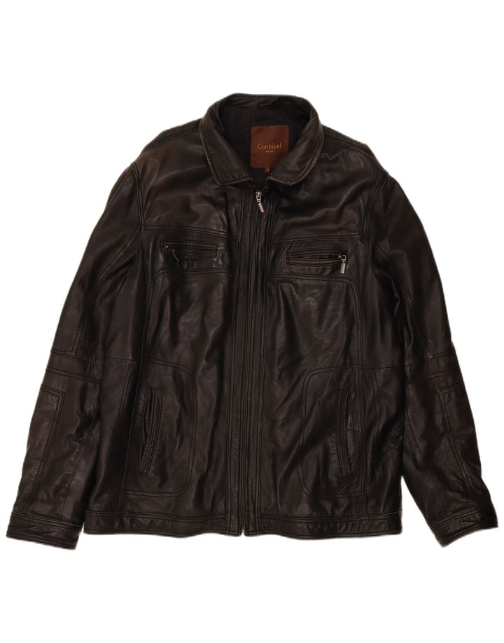 Conbipel Herren Lederjacke IT 56 2XL Schwarz