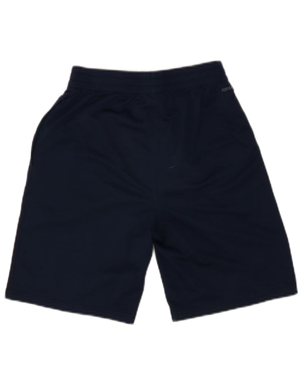 ADIDAS Boys Aeroready Sport Shorts 14-15 Years Large Navy Blue Polyester