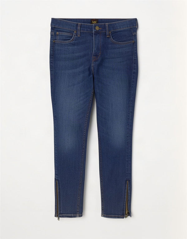 Lee Damen Scarlett verkürzte Jeans W30 L25 Blaue Baumwolle