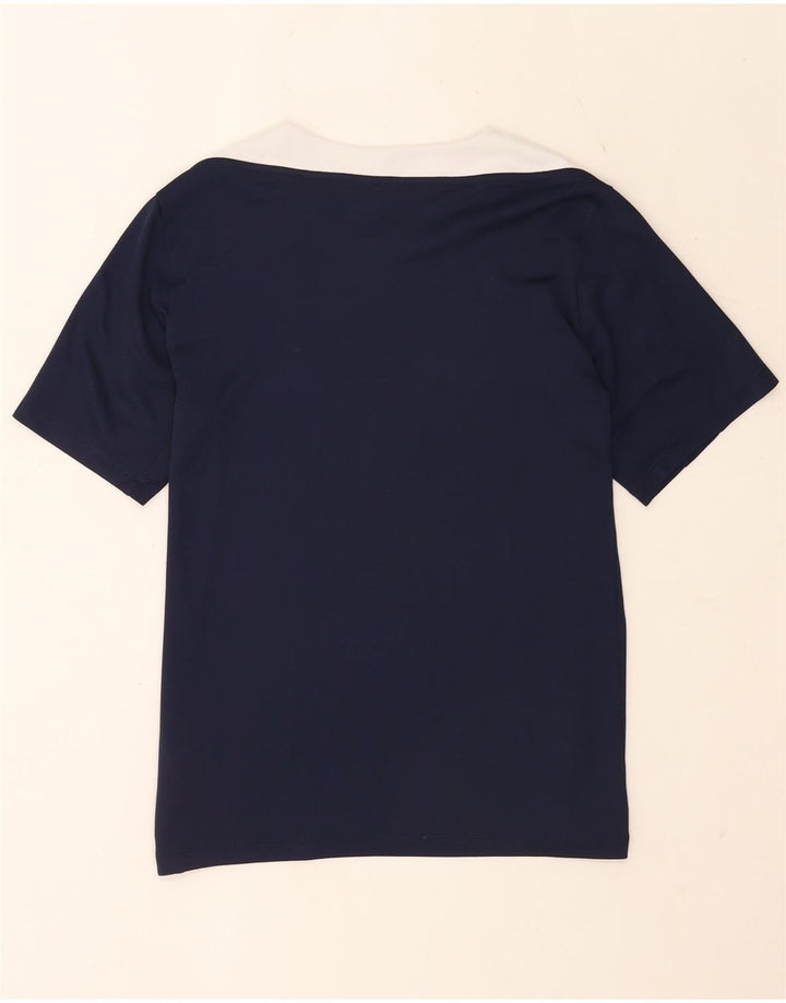 Nike Herren Dri Fit Slim T-Shirt-Oberteil, groß, marineblaues Farbblock-Polyester