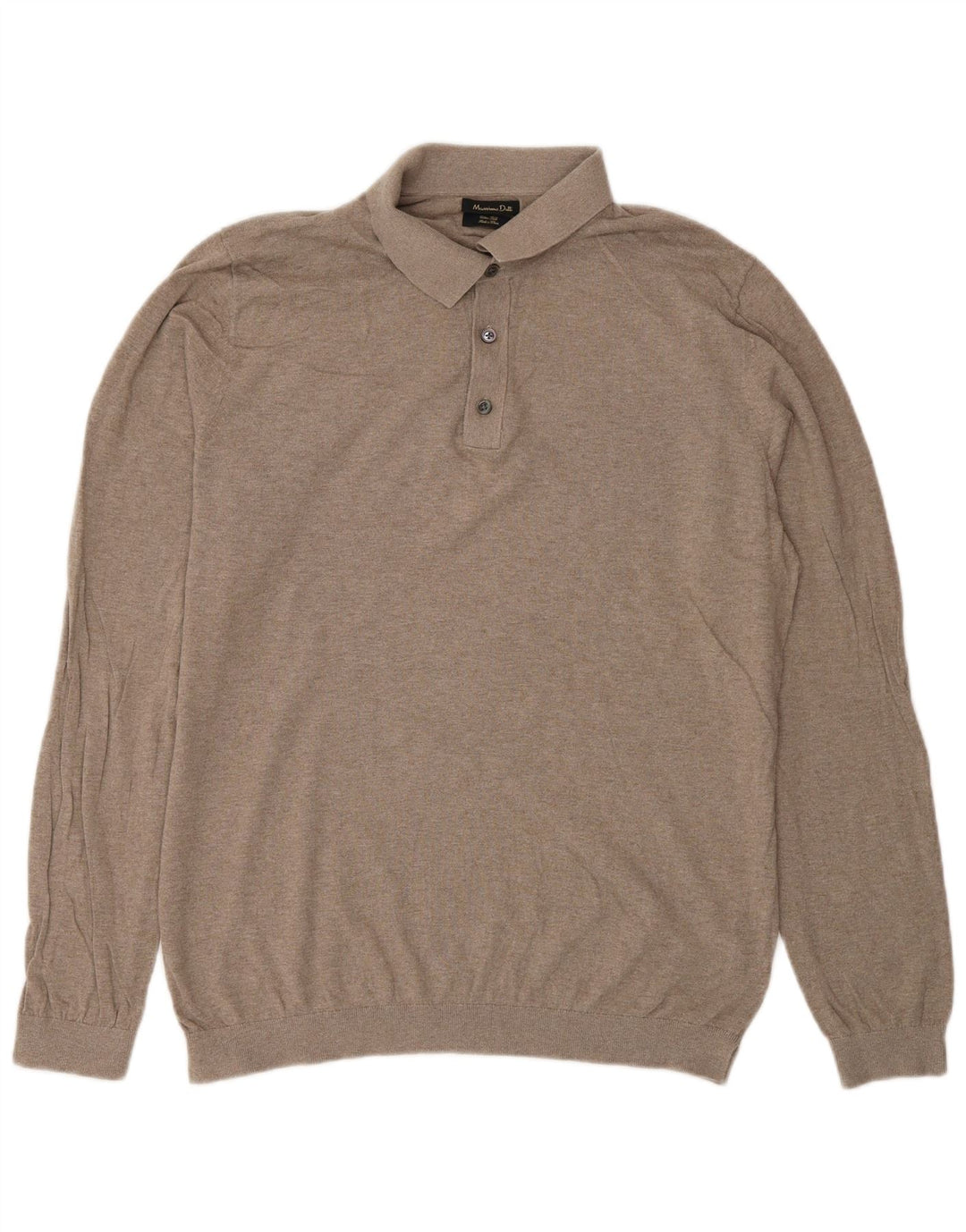 Massimo Dutti Herren-Pullover mit Rollkragen, mittelbeige Baumwolle