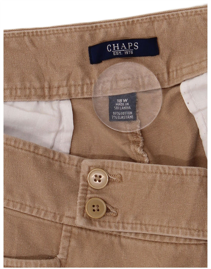 Chaps Damen Caprihose US 18 2XL W38 L20 Beige Baumwolle