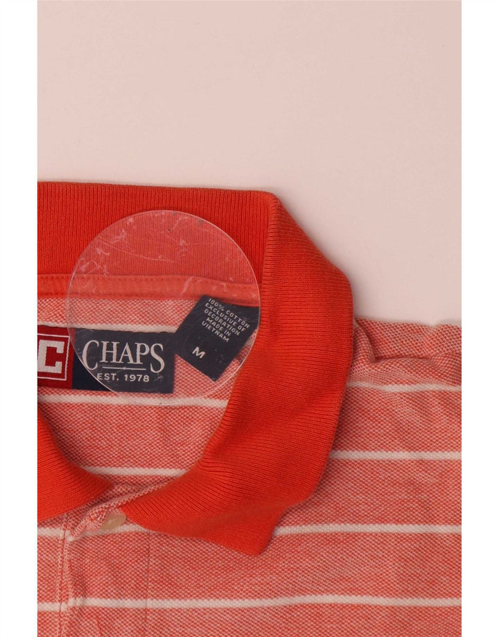 Chaps Herren-Poloshirt aus mittelroter, gestreifter Baumwolle